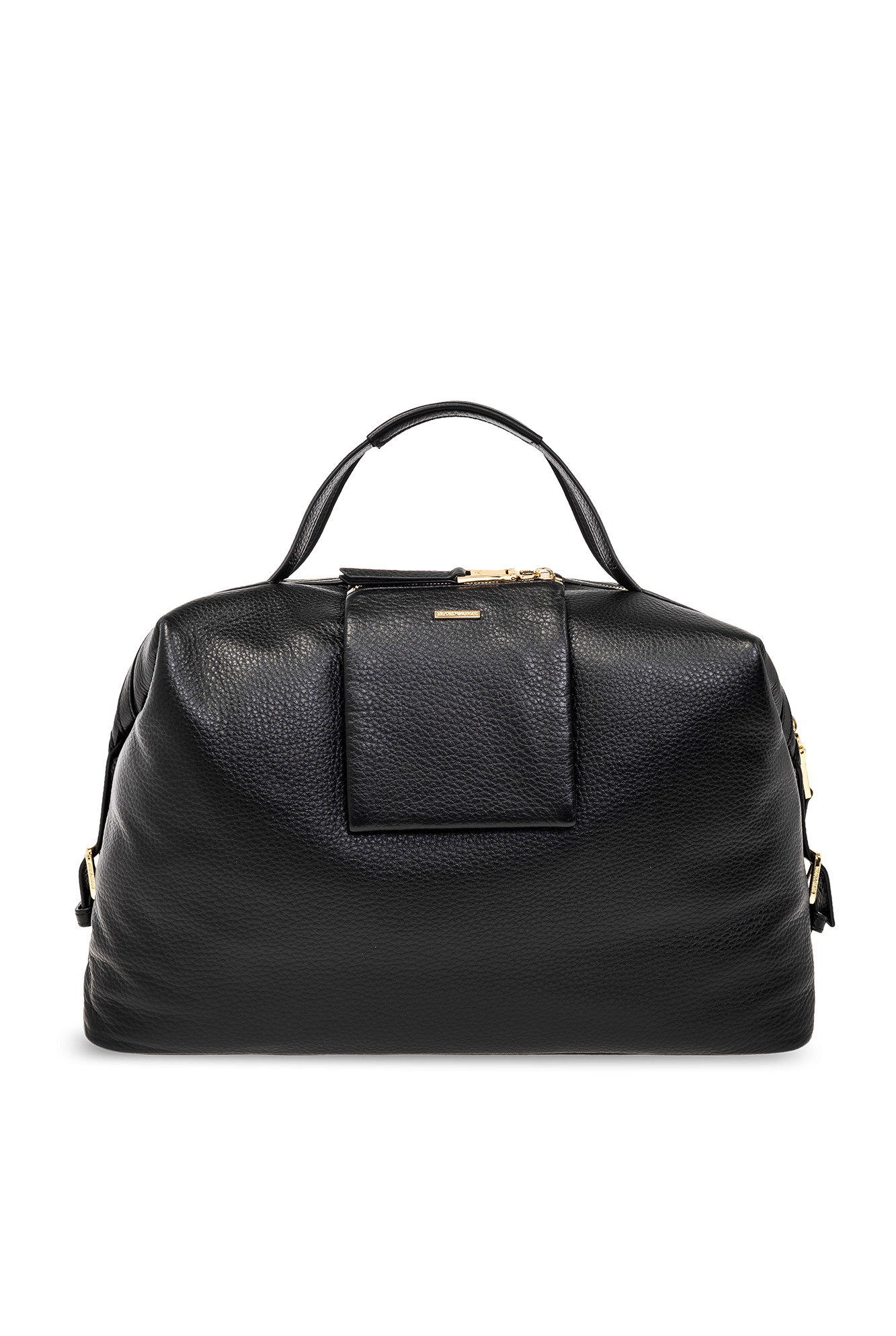 IetpShops Italy Black Leather duffel bag Emporio Armani